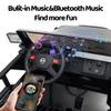 24V Electric Car for Kids, 2-Seater Ride on Toy Car Truck for Big Kids Age 3-8, Remote Control, Music, Safety Belt, LED Light, Birthday Gift Black view 4