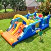 Hapfan Inflatable Obstacle Course Bounce House with Large Dual Slides, Crawl Tunnels, Climbing Wall & Basketball, 19.7ft x 8.3ft Bouncy Castle for Big Kids Aged 3-12, Great for Party, 500lbs Capacity view 1