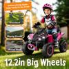 24V Kids Ride On Electric ATV with Parent Remote Control, Four-Wheel Shock Absorber, English Storytelling and Bluetooth Music, LED Lights, 2 Speeds up to 3.73MPH for Kids Aged 3-12 Years Black Pink view 2