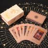 djiatog Rose Gold Tarot Cards, Tarot Cards for Beginners Rose Gold Tarot Cards with Guide Book Gold Foil with Meanings on Them Fortune Telling Game (2 Sets) view 2