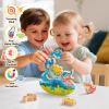 Dinosaur Toys for Kids 2-4, Dinosaur Set for Toddlers 1-3, Wooden Stacking Toys & 5PCS Magnetic Dinosaur Cars, Preschool Educational Learning Toys, Birthday Gifts for Boys Girls 1 2 3 4 view 3