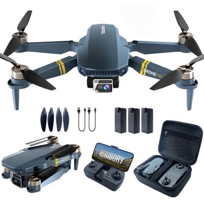 2650 ft Long Range Super Endurance Foldable Drone with Camera for Beginners84 min Flight Time, WiFi FPV Quadcopter with 4K HD Camera, Brushless Motor, Auto Hover, Follow Me (3 Batteries)