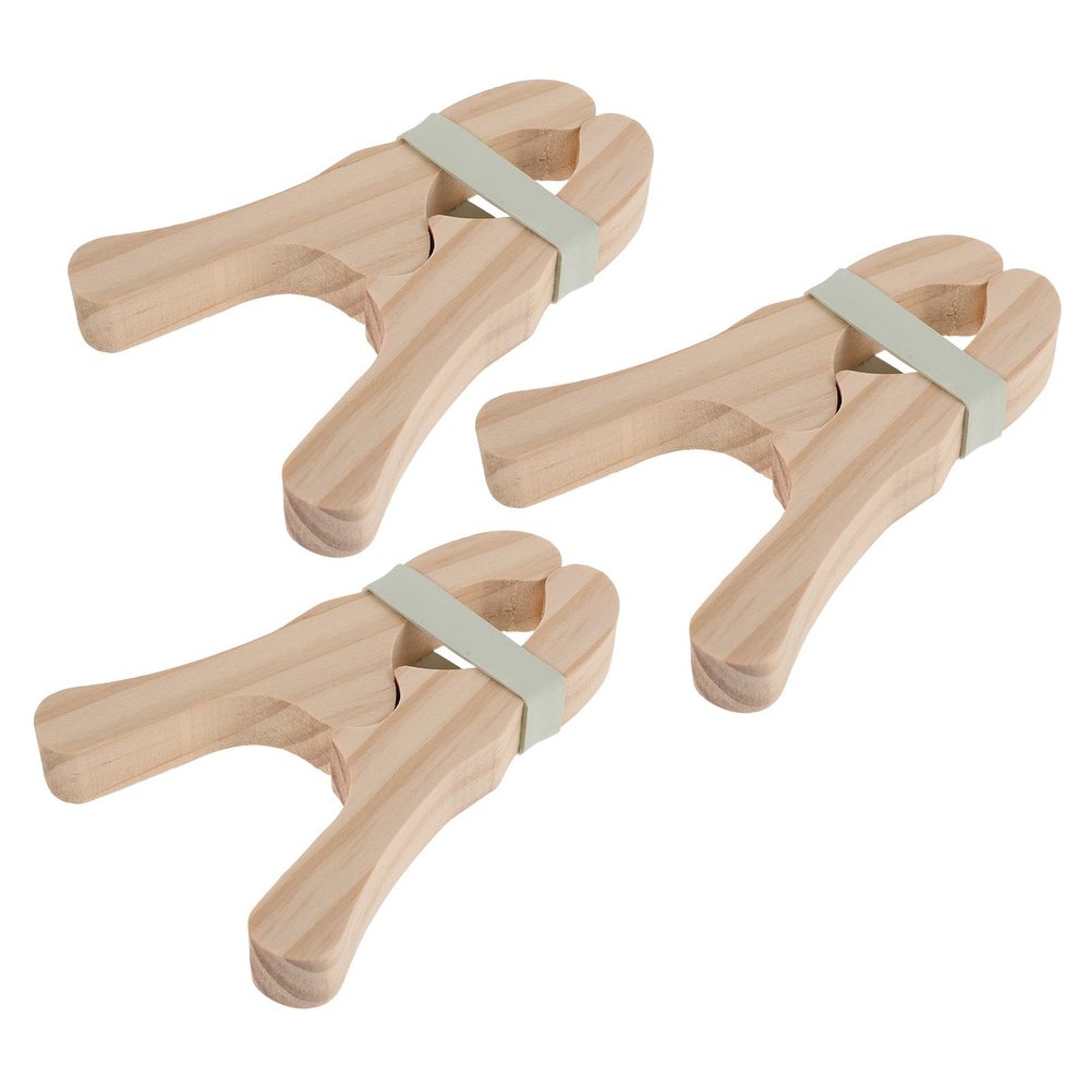 ifundom 6pcs Wooden Play Clips for Kids Montessori Fort Building Clips for Blankets Silk Construction Handmade Imaginative Pretend Play Toy