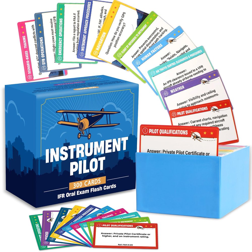300 Pcs Instrument Pilot IFR Oral Exam Flashcards Covering All Topics Developed Instrument Pilot Oral Exam Guide Ideal for Student Pilots