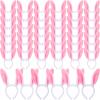 Sanwuta 96 Pcs Easter Bunny Ears Cute Rabbit Plush Headbands for Kid Adults Easter Party Decoration Birthday Party Favors view 1