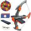 Toy Bow and Arrow for Nerf Gun Bullets, 12-Dart Clip Shot Foam Bullet Toy Archery Set with 36 Foam Darts 1 Goggle and Target, Birthday Gifts Party Game (Grey) view 1