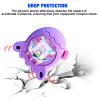 4-in-1 Silicone Case for Tamagotchi Paradise Interactive Virtual Pet, Protective Cover for Electronic Pets with Screen Protector, Lanyard, Top Lid and Button Cap(Purple) view 3