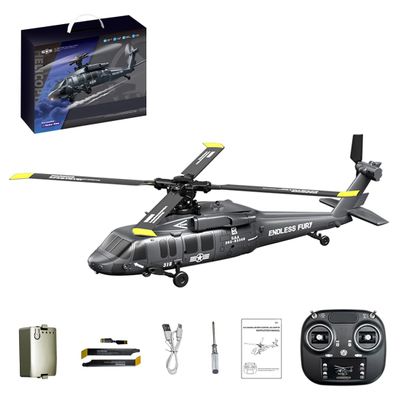 CYSJLJN Blackk Hawkk UH-60 RC Helicopter, 2.4G 5CH Flybarless Scale Remote Control Helicopter with Barometric Altitude Hold/Optical Flow Positioning/One-Key Inverted Flight, Gift -RTF