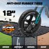 24V Kids Electric Dirt Bike - 250W Electric Motorcycle, 11 Mph Max Speed Electric Mini Dirt Bike with Music, 10 Miles Range, Twist Grip Throttle, Metal Suspension, Rubber Tire (Dark Green, with Cover) view 4