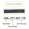 L Synchronous Belt 450L-510L Closed Loop Rubber Toothed Width 12.7/20/25/30/38mm 1Pcs(500L-133T-1266.825,Belt Width 38 mm) view 4