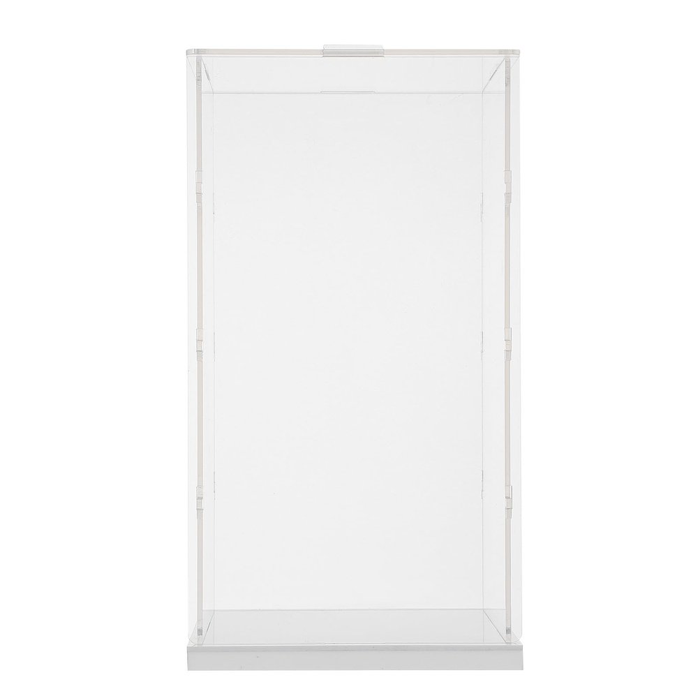 Abaodam Acrylic Display Box for Model Collectibles, Dustproof Showcase White Base, 31X17X14Cm Storage Case for Handmade Figures and Collectible Random Style