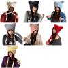 2. Cartoon Pullover Ear Hat for Outdoor Climbing Skiing Winter Headwear Thick Lining Head Cover Cold Weather Ear Gray view 4