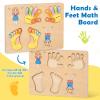 Adena Montessori Number Counting Blocks Wooden Hands Feet Shape Set, 3-4y view 2