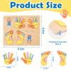 Adena Montessori Number Counting Blocks Wooden Hands Feet Shape Set, 3-4y view 3