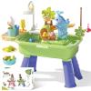 YOKISS Sand and Water Table Toy for Toddlers, 22 Piece Toy Accessories, 4L Large Capacity Basin, Fishing Game/Kitchen Sink Toys, Perfect Summer Gift for Kids Ages 3-8 (Green) view 1