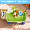 YOKISS Sand and Water Table Toy for Toddlers, 22 Piece Toy Accessories, 4L Large Capacity Basin, Fishing Game/Kitchen Sink Toys, Perfect Summer Gift for Kids Ages 3-8 (Green) view 3