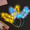 apcans Glowing Bunnies Ears Headbands Decorative Festival Hair Hoop Unique Headpiece for Night Parties and Festivals view 3