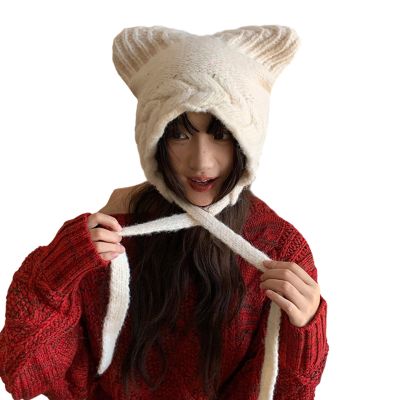 2. Cartoon Pullover Ear Hat for Outdoor Climbing Skiing Winter Headwear Thick Lining Head Cover Cold Weather Ear