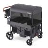 Harppa Remy Wagon Stroller for 4 Kids, Foldable 4-Seater Stroller Wagon with Mosquito Net Canopy,Snack Tray, 8''/12''All-Terrain Wheels, 280Ibs Capacity for Zoo,Growing Family Outings Toddler Grey view 1