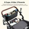 Harppa Remy Wagon Stroller for 4 Kids, Foldable 4-Seater Stroller Wagon with Mosquito Net Canopy,Snack Tray, 8''/12''All-Terrain Wheels, 280Ibs Capacity for Zoo,Growing Family Outings Toddler Grey view 2