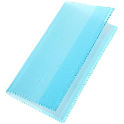GARIOUANS Multi-Function Ticket Book and Card Holder for Travel and Commemorative Storage, Blue Transparent Album with 84 Slots for Plane Tickets, Stamps, and Business Cards
