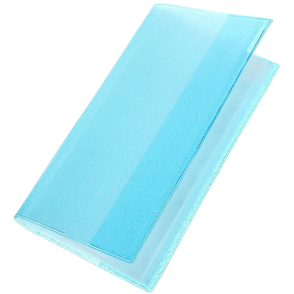 GARIOUANS Multi-Function Ticket Book and Card Holder for Travel and Commemorative Storage, Blue Transparent Album with 84 Slots for Plane Tickets, Stamps, and Business Cards
