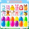 12 Pack Prefilled Easter Eggs with Toys , Filled Easter Eggs for Kids Toddlers with Animal Finger Puppets for Easter Eggs Hunt, Easter Party Favor, Basket Stuffers Filler, Classroom Prize Supplies view 2
