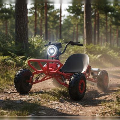 2000W Electric Go Kart, Off-Road Drift Go Cart for Adults & Kids, 30 MPH, Truck-Portable for Camping, Outdoor Recreation & Backyard Fun, Red