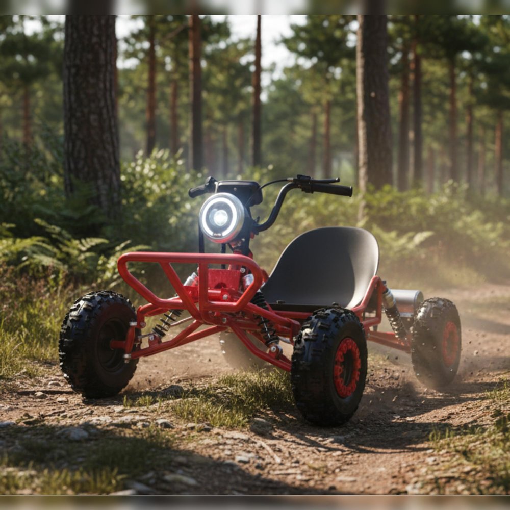 2000W Electric Go Kart, Off-Road Drift Go Cart for Adults & Kids, 30 MPH, Truck-Portable for Camping, Outdoor Recreation & Backyard Fun, Red