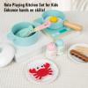 SPYMINNPOO Wooden Play Cooking Set, Pretends Play Kitchen Accessories Toys Set for Kids with Pans Plates for Girls Boys Birthday view 3