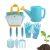 7Pcs Kids Gardening Tools Set, Kids Gardening Toy with Shovel, Rake, Gloves, Tote Bag and Watering Can, Children's Garden Tool Kit, Planting Outdoor Activity, Fun Educational Toy Gift for Boys, Girls view 1