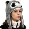 Animal Winter Hats for Kids | Cartoon Soft Cute Warm Caps with Ear Straps - Cartoon Animal Hat | for Picnics Hikes New Year Daily Indoor Outdoor Thanksgiving Holiday Birthday Offices Home Vacation view 1