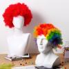 ifundom 2Pcs Rainbow and Red Clown Afro Wigs Unisex Short Cosplay Hair Accessories for Carnival Theme Party and Disco Costume view 3