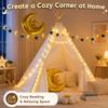 Cinrobiye Mosque Theme Indoor Canopy Tent, Cozy Corner Decor for Home, Reading Nook Tent with Canvas Frame, String Lights and Banner, Indoor Party Backdrop for Birthday Celebration, Family Gathering view 2