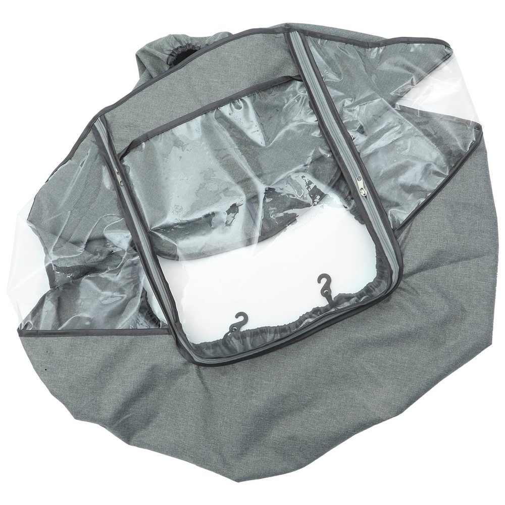 VANZACK Windproof Stroller Cover Rain Shield Spittle-Proof Grey Weather Protection for Outdoor Use Universal Fit Stroller Accessory
