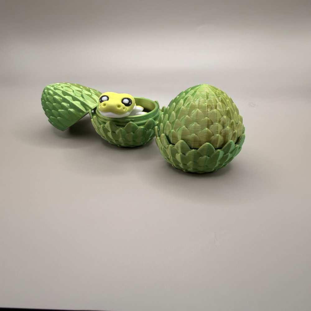 5" Long Snake & Egg  3D Printed