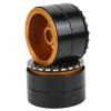 2pcs RC Aluminum Alloy 2.2inch Beadlock Wheel Rim Hubs, Upgrade Parts for Axial SCX10 1/10 RC Crawler Car, High Performance Lightweight Durable Wheel Hub with Black Gold Finish, Pe view 2