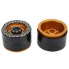 2pcs RC Aluminum Alloy 2.2inch Beadlock Wheel Rim Hubs, Upgrade Parts for Axial SCX10 1/10 RC Crawler Car, High Performance Lightweight Durable Wheel Hub with Black Gold Finish, Pe view 3