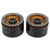 2pcs RC Aluminum Alloy 2.2inch Beadlock Wheel Rim Hubs, Upgrade Parts for Axial SCX10 1/10 RC Crawler Car, High Performance Lightweight Durable Wheel Hub with Black Gold Finish, Pe view 4