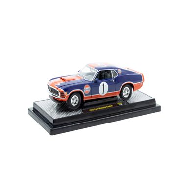 1970 Custom #1 Dark Blue with Orange Graphics Limited Edition to 7850 Pieces Worldwide 1/24 Diecast Model Car by M2 40300-135B