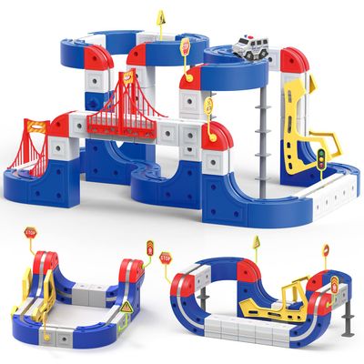 Electric Train Set for Kids, Flexible 3D Cube Track STEM Magnetic Toy