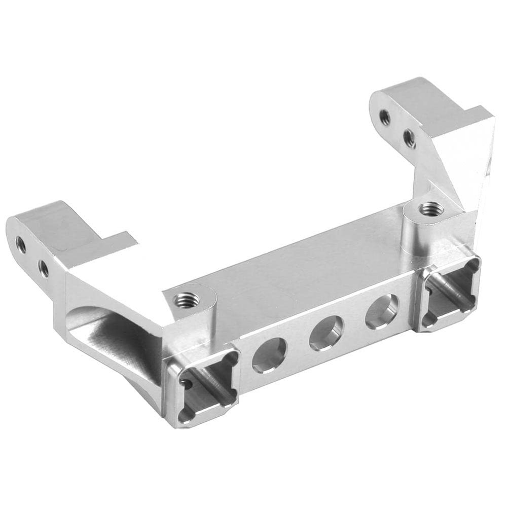 Aluminium Alloy Rear Bumper Mount for - 4, RC Crawler Car Accessory, CNC Machined Durable Bumper Bracket with Anodized Surface, Easy Install Rear Servo Mount for - (F8237S Silver)