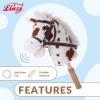 Linzy Toys 35.5" Plush Stick Horse - Funny Hobby Horse with Pony Sound, Soft Realistic Mane & Durable Leather Reins, Pretend Play Riding Toy for Boys & Girls Ages 3+ (Spotted) view 2