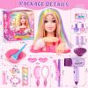 Toylink Doll Head for Hair Styling Kids Makeup Kit, 34Pcs Hair Salon Pretend Play Toys with Hairdryer Straightener Makeup Princess Accessories, Birthday Gifts for Girls 3 4 5 6 7 8 view 3