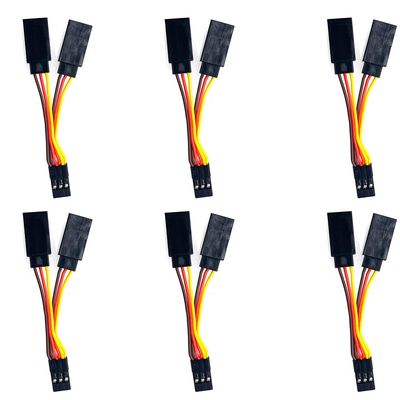 6 Sets of servo Y-Splitter Cables, 1 Female to 2 Male JR/Futaba Type Extension Harness Leads for RC Model Cars Airplanes Helicopters Drones Boat Extensions
