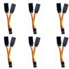 6 Sets of servo Y-Splitter Cables, 1 Female to 2 Male JR/Futaba Type Extension Harness Leads for RC Model Cars Airplanes Helicopters Drones Boat Extensions view 1