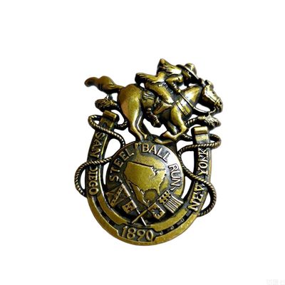 Alloy Badge Decoration Costume Accessory Prop for Zeppeli Joe Johnny Cosplay from Steel Ball Run Julius
