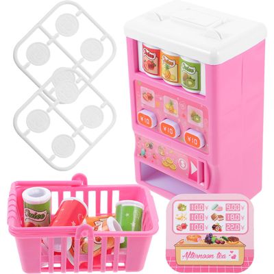 HEANUJJ Simulation Vending Machine for, Mini Shopping Game with Coin Use, Educational Drink Machines for Pretend Play and Early Learning Random Color Random Color