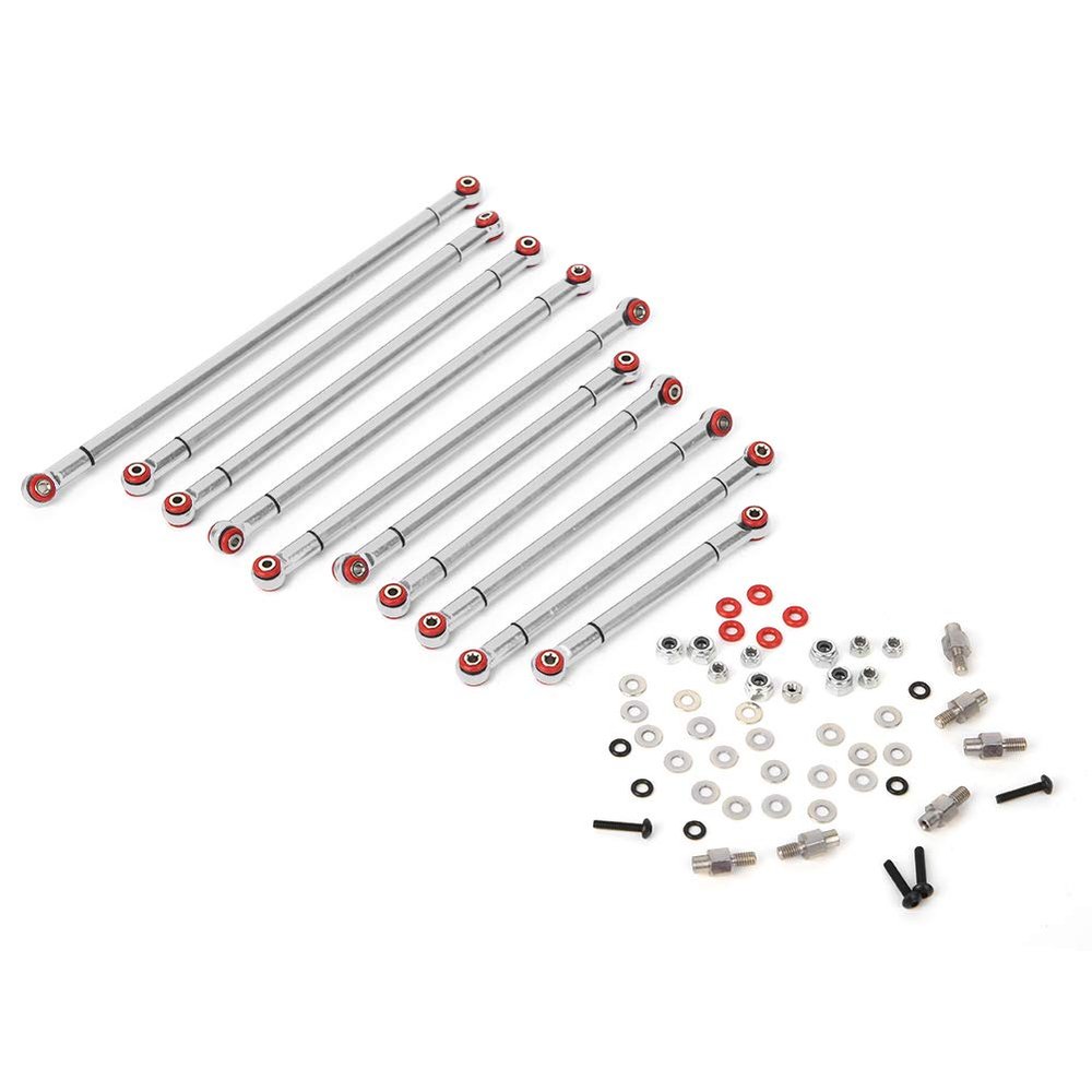 Aluminium Alloy WHEELBASE Link Rod Upgrade Parts Accessory for RGT 136100 1/10 RC CAR Crawler (Silver ECX224000S)