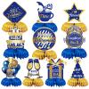 10 Pcs Retirement Party Decorations, Blue Gold Retirement Table Honeycomb Centerpieces Happy Retirement Table Topper for Men Women Happy Retirement Decorations for Party Supplies view 1